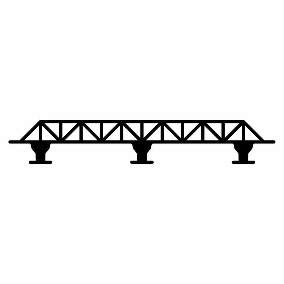 fackverk bro silhuett vektor. stad bro silhuett kan vara Begagnade som ikon, symbol eller tecken. fackverk bro ikon vektor för design av arkitektur, motorväg eller stad