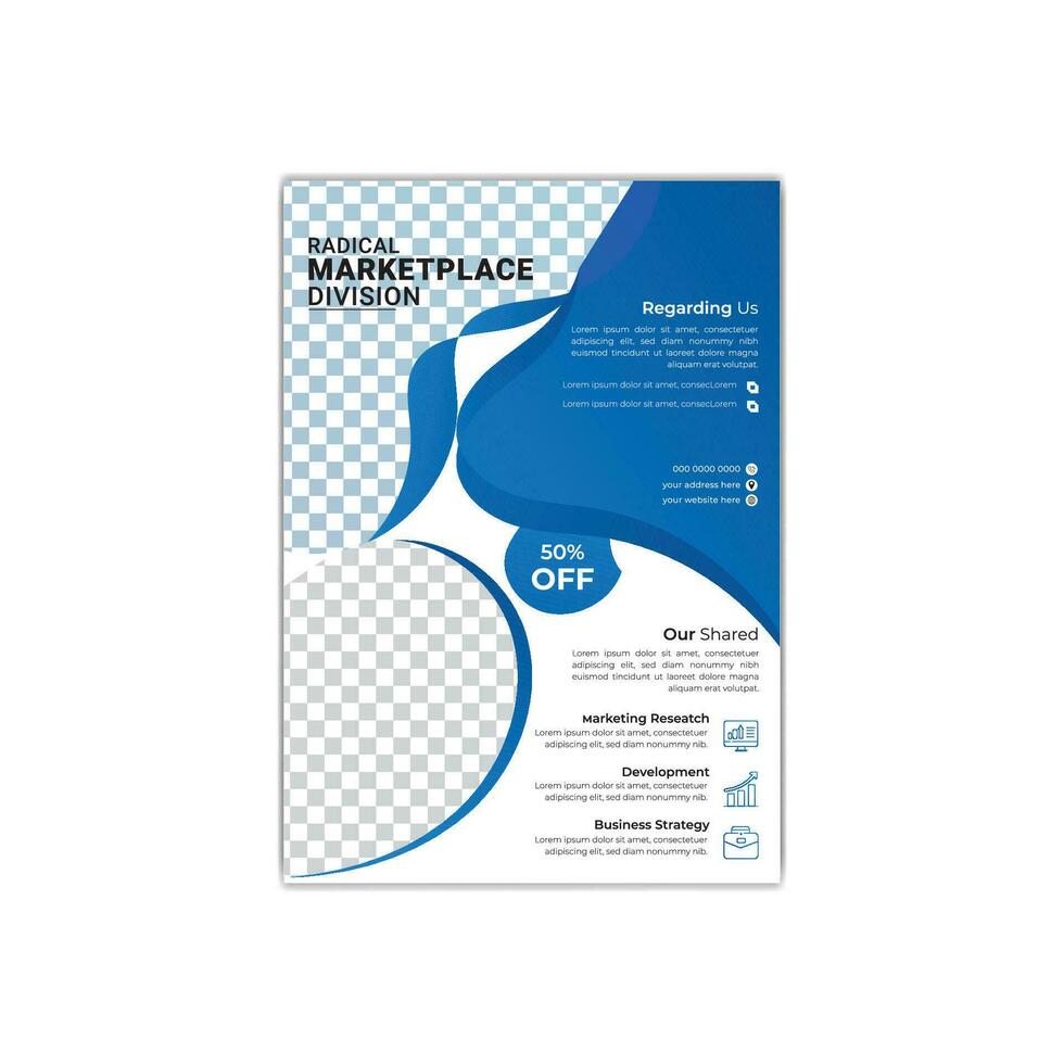 Neu modern Geschäft Flyer Design mit Blau Gradient Farbe Vektor