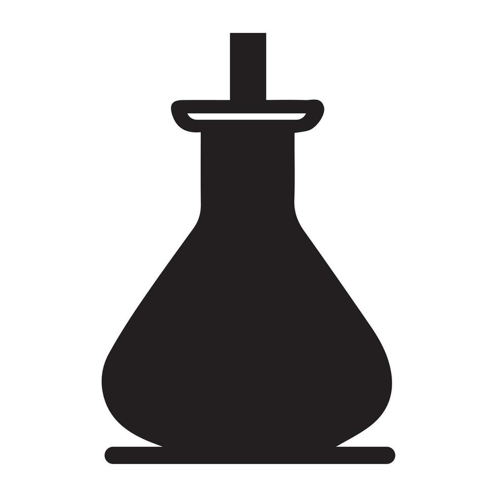 laboratorium flaska ikon. platt stil svart på vit bakgrund. vektor