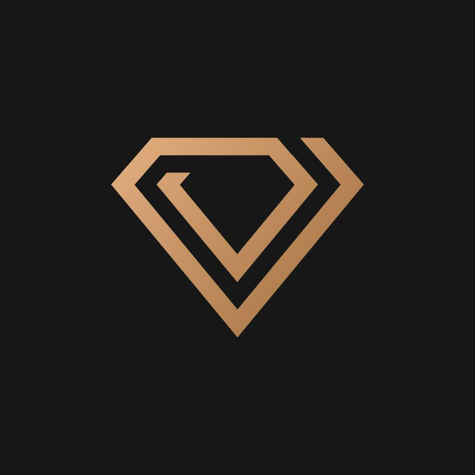 diamant vektor logotyp ikon design mall
