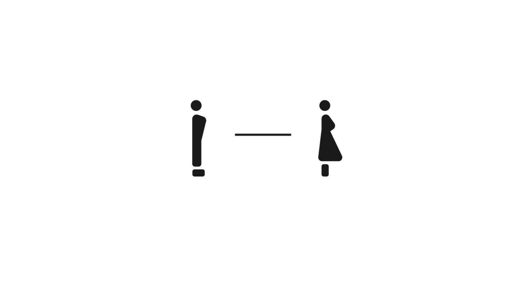 minimalistisk och enkel ikon toalett kön logotyp vektor