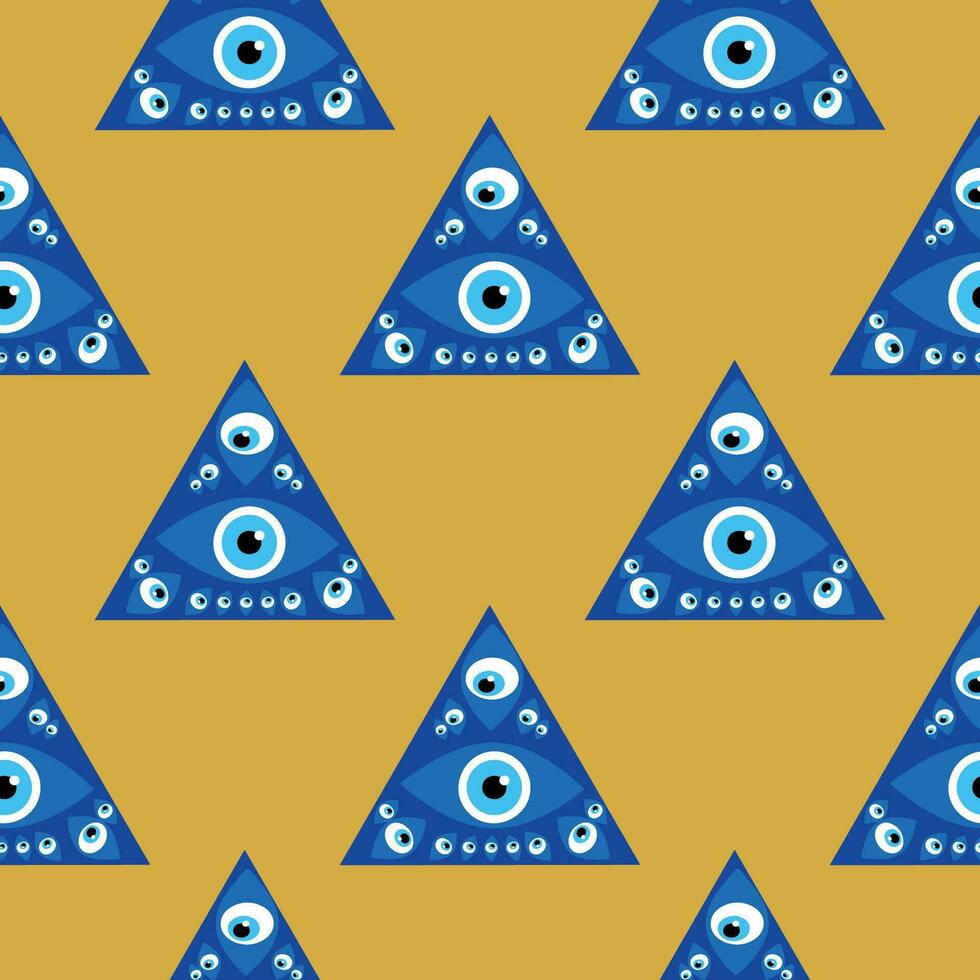 böse Auge Magie nahtlos Muster. Symbol von Schutz, Türkisch Souvenir vektor
