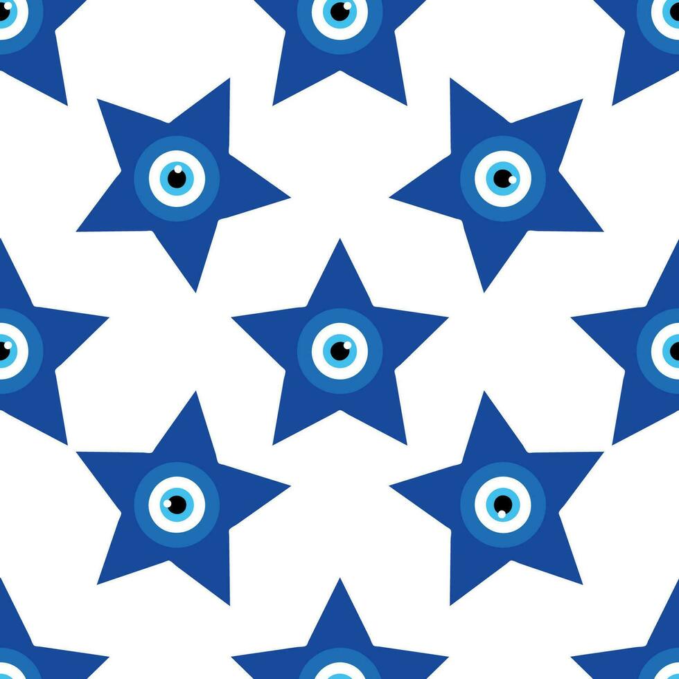 ondska öga magi sömlös mönster. symbol av skydd, turkiska souvenir vektor