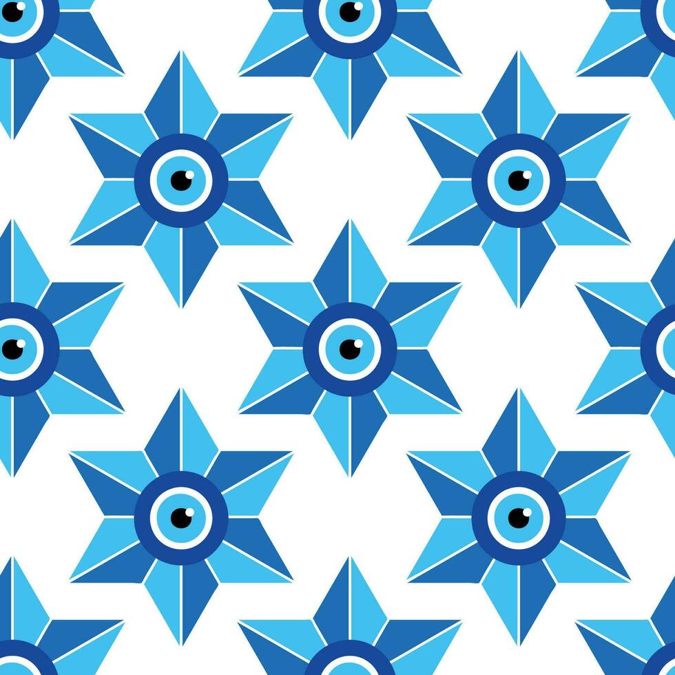 böse Auge Magie nahtlos Muster. Symbol von Schutz, Türkisch Souvenir vektor
