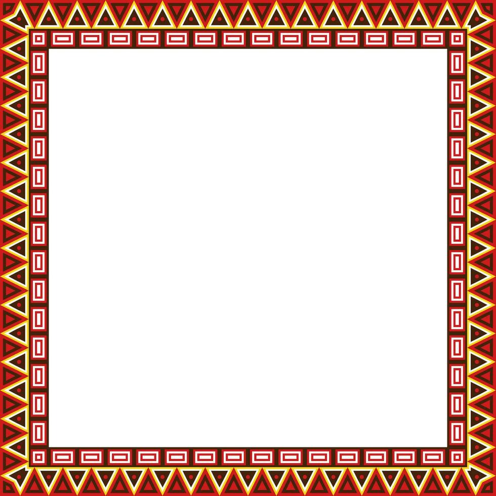 vektor färgad fyrkant nationell indisk mönster. nationell etnisk ornament, gränser, ramar. färgad dekorationer av de människors av söder Amerika, maja, inka, azteker
