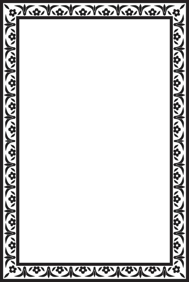 Vektor einfarbig schwarz Platz Türkisch Ornament. endlos Ottomane National Grenze, Rahmen