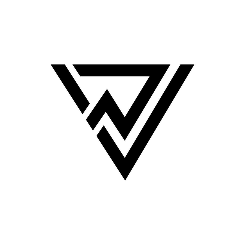 brev rv eller vr med modern triangel form unik första logotyp vektor
