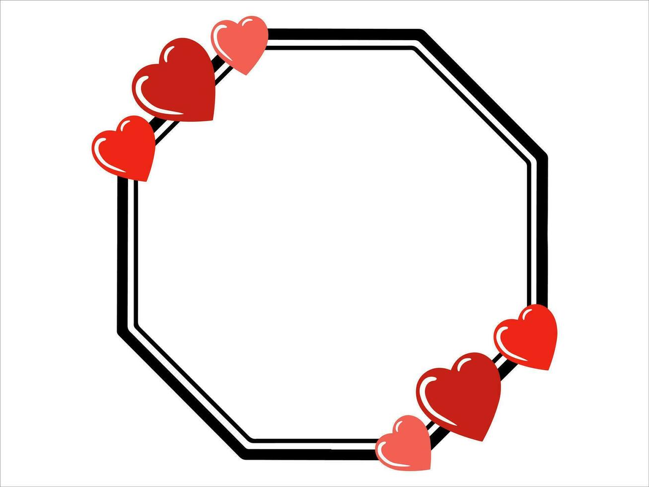 Valentinstag Herz Rahmen Hintergrund Illustration vektor