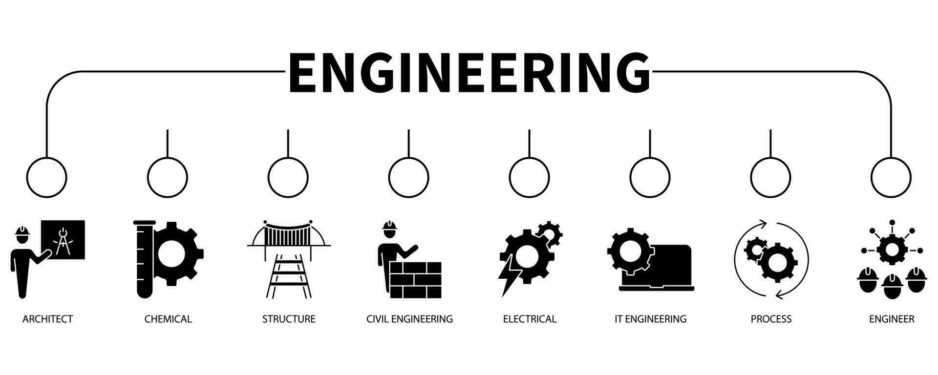 Ingenieurwesen Banner Netz Symbol Vektor Illustration Konzept