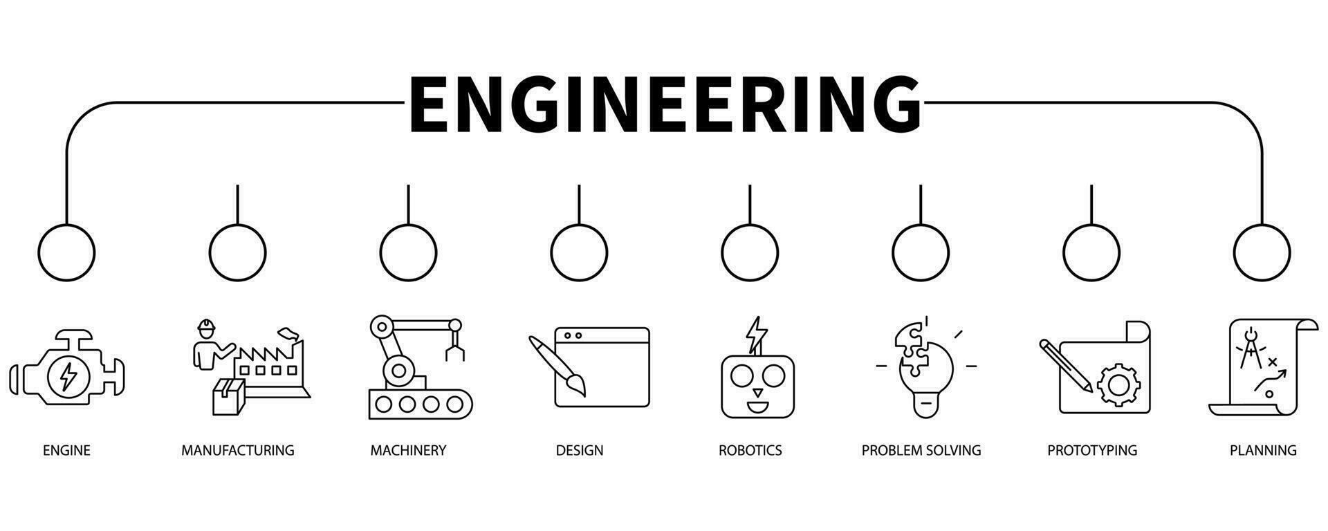 Ingenieurwesen Banner Netz Symbol Vektor Illustration Konzept