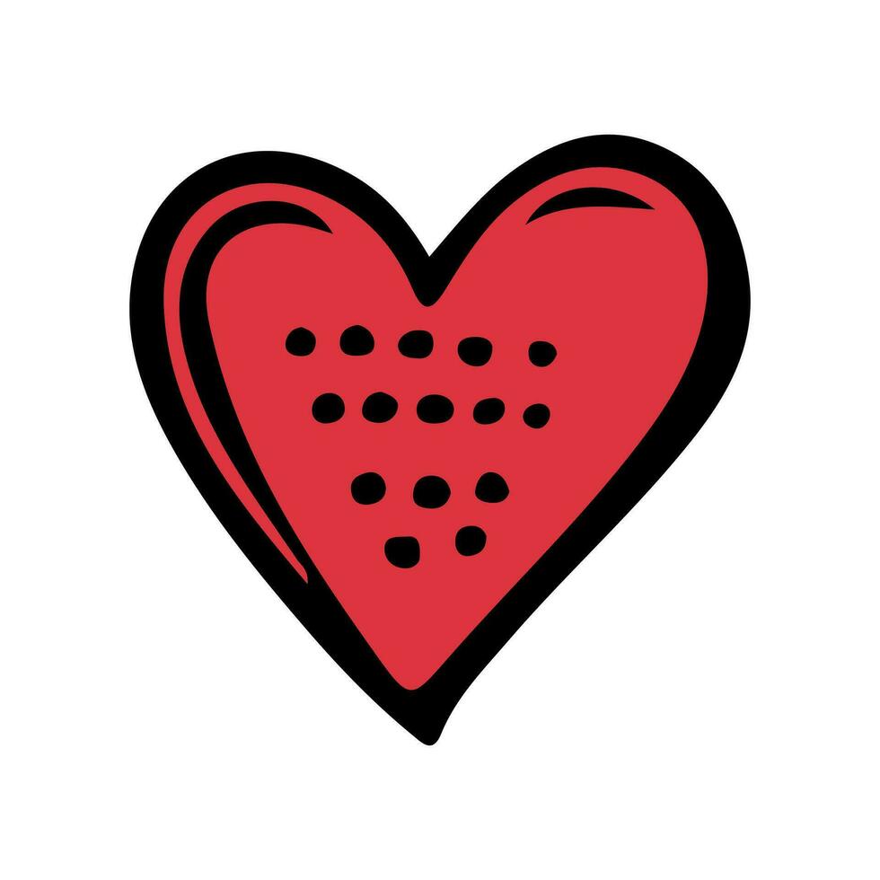 röd klotter hjärta isolerat på vit bakgrund. hand dragen kärlek hjärta. vektor illustration för några design.