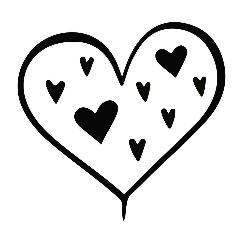 Gekritzel skizzieren Herz, Hand gezeichnet Liebe Herz isoliert auf Weiß Hintergrund. Vektor Illustration zum irgendein Design.