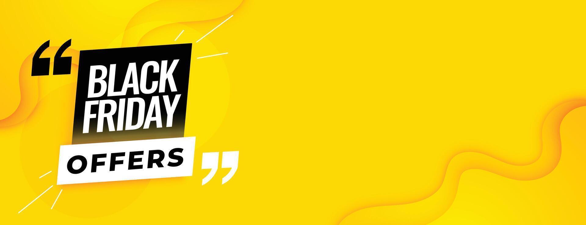 stilvoll Gelb schwarz Freitag bietet an Banner Design vektor