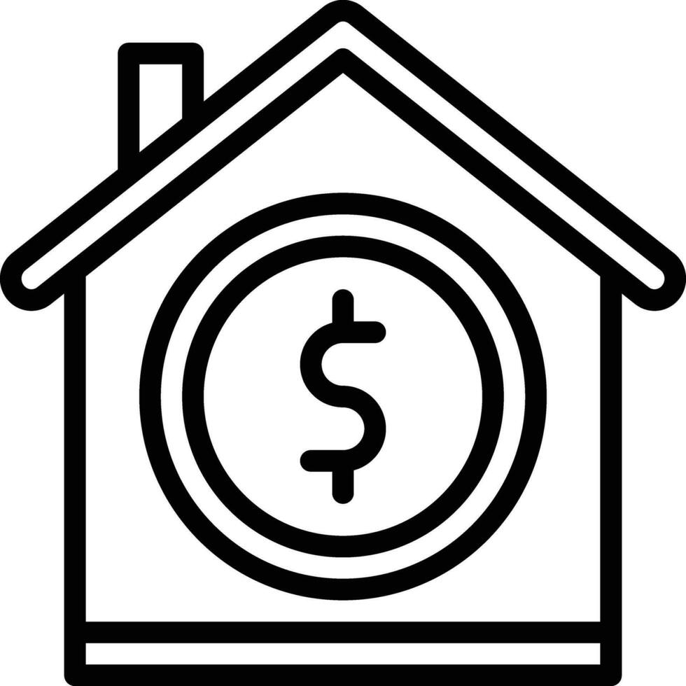 hus pengar vektor ikon