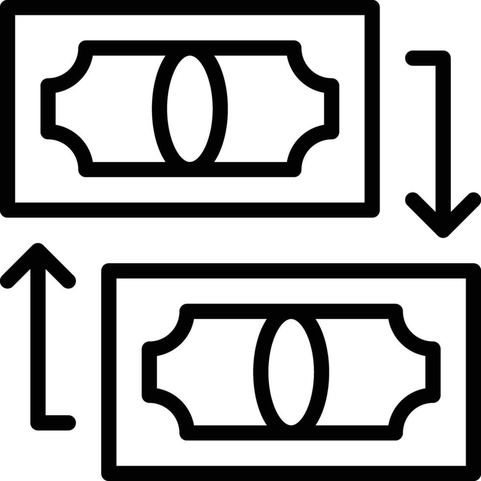 Geldtransfer-Vektorsymbol vektor