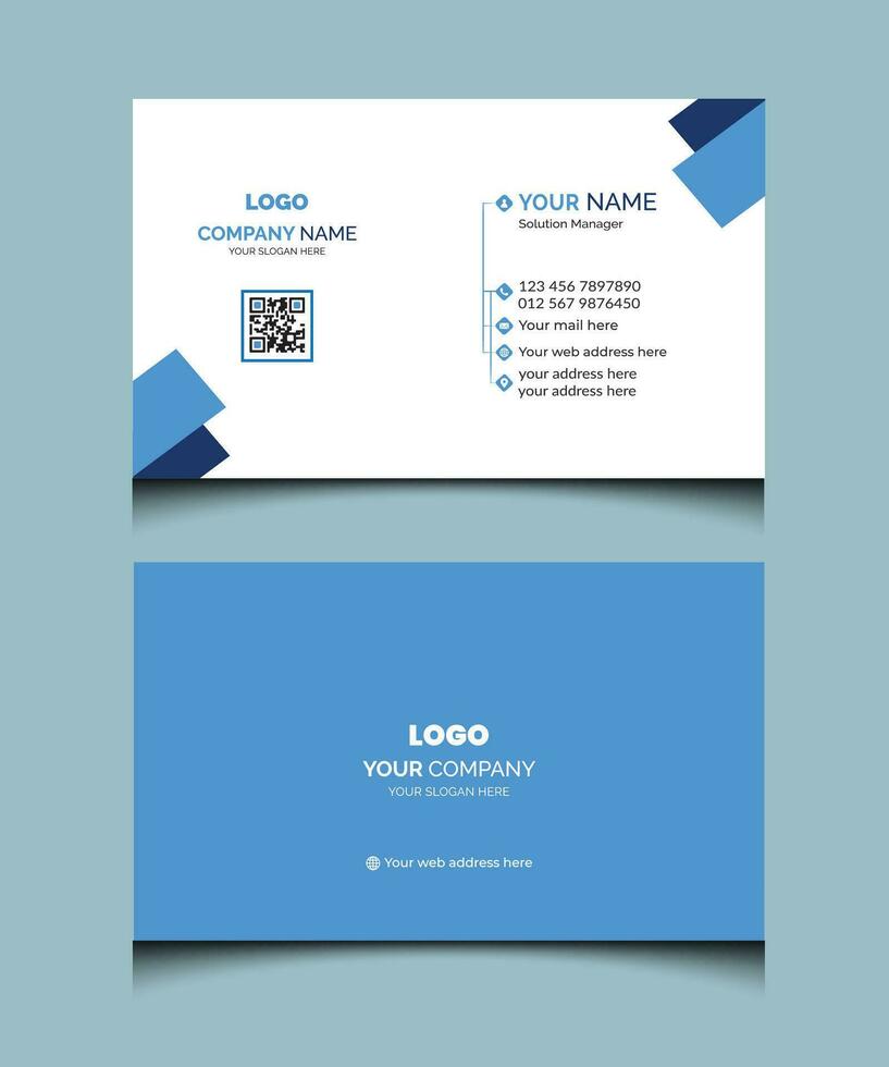 modern kreativ Weiß und Blau abstrakt Vektor Geschäft Karte Design.
