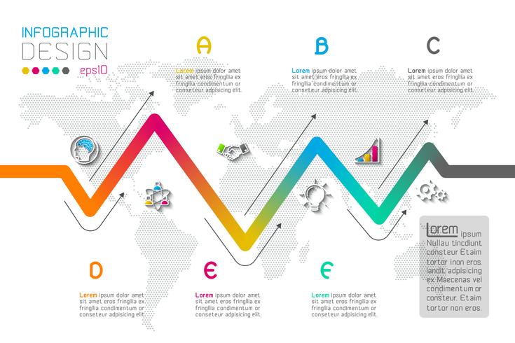 Affärssteg alternativ och abstrakt infographics nummer alternativ mall. vektor