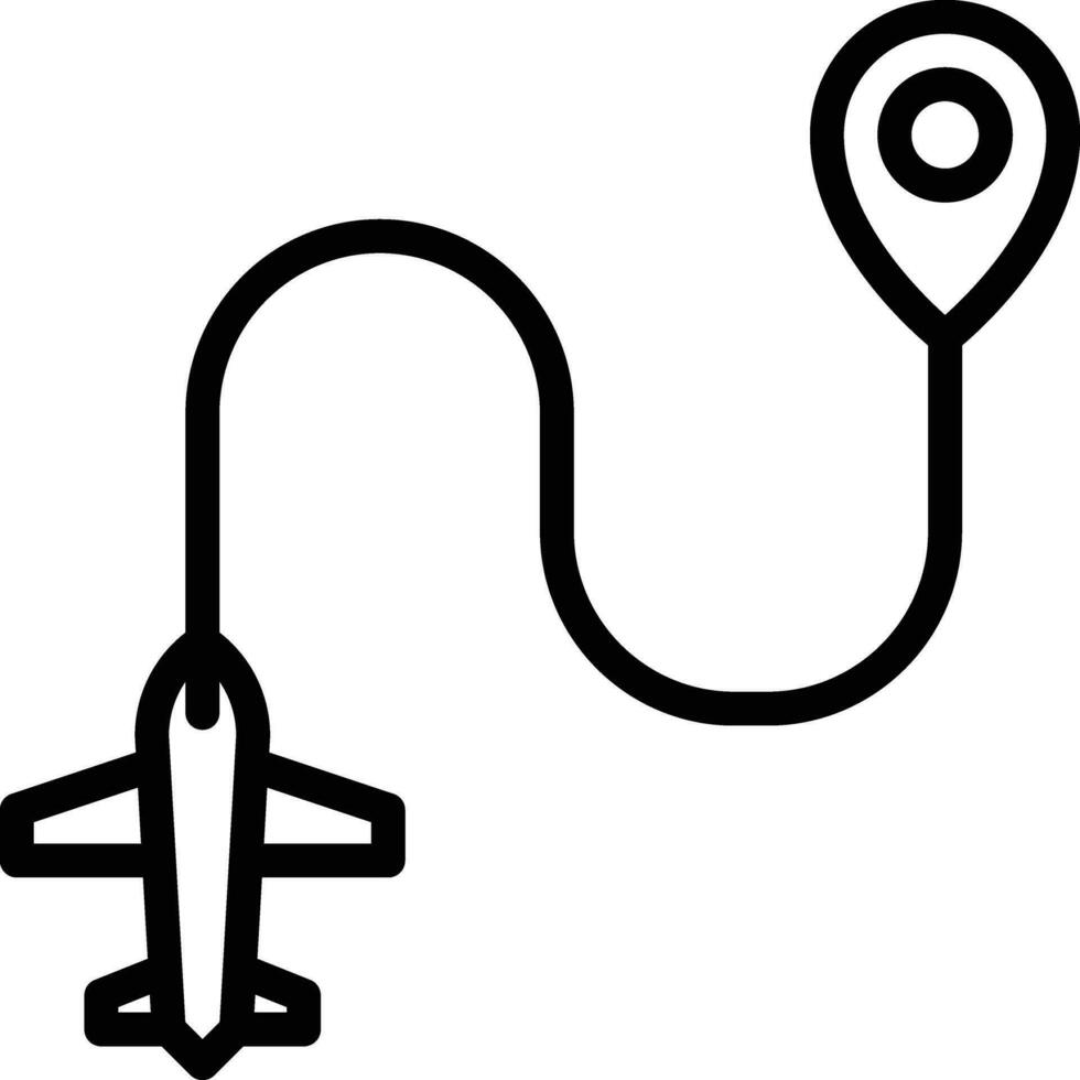 flyg vägbeskrivning vektor ikon