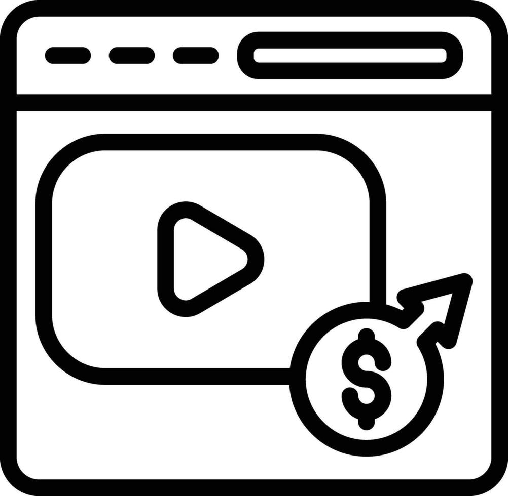 Video Monetarisierung Vektor Symbol