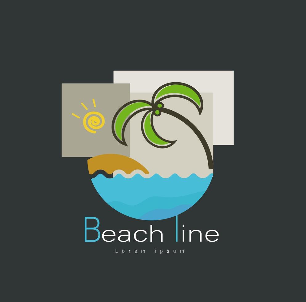logotyp för ön och stranden vektor