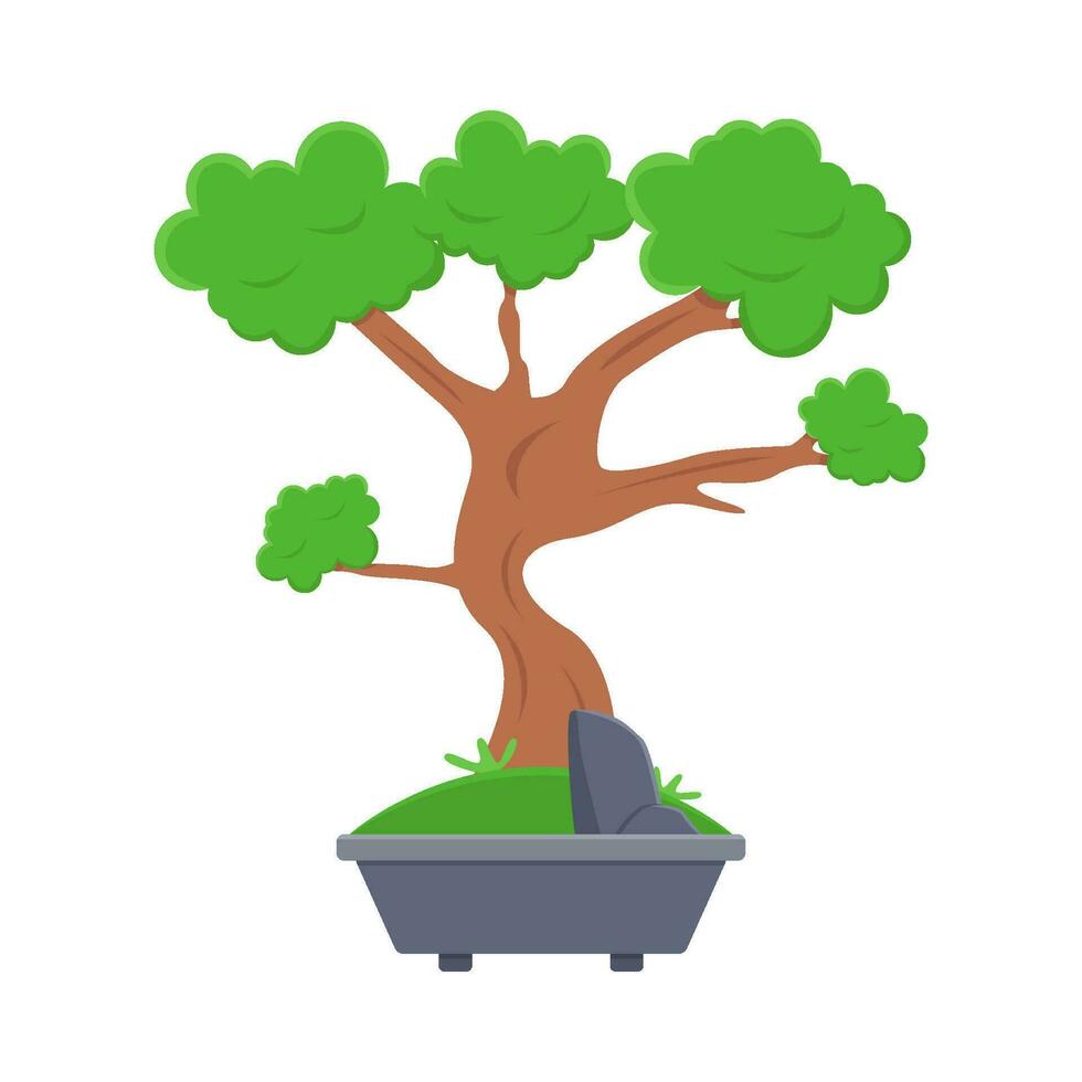 Bonsai Baum im Topf Illustration vektor