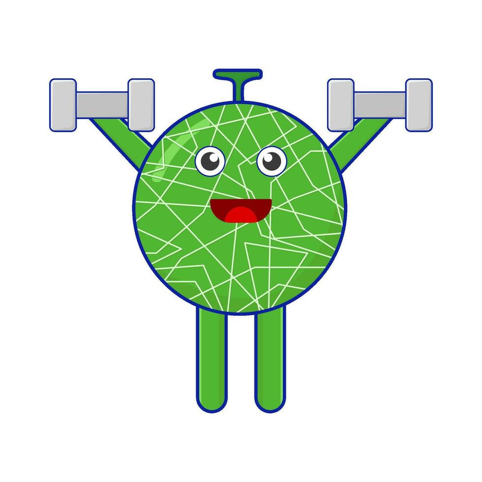 Cantaloup-Melone Charakter Fitness Illustration vektor