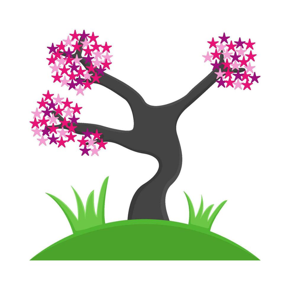 bonsai sakura blomma i trädgård illustration vektor