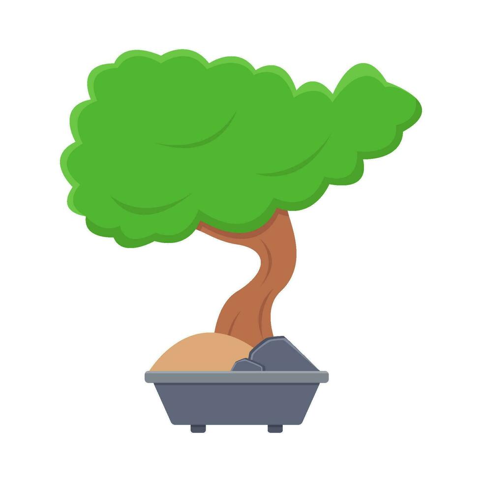 Bonsai Baum im Topf Illustration vektor