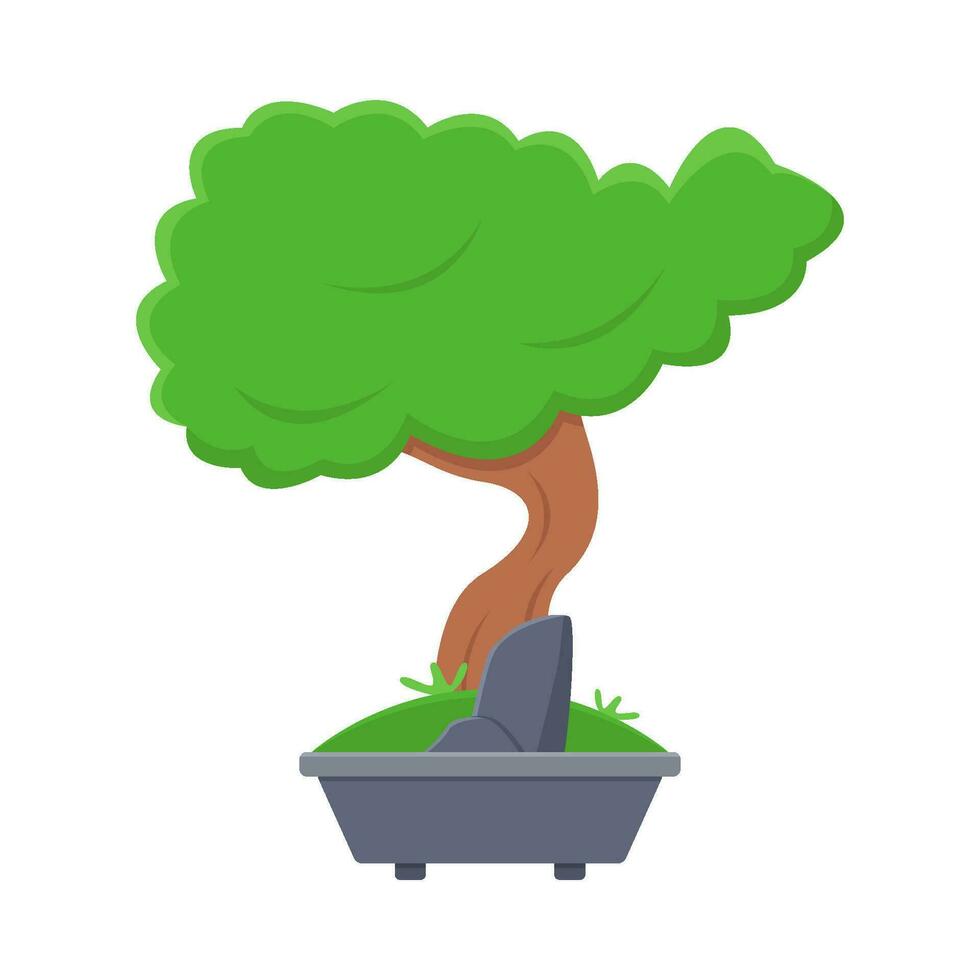 Bonsai Baum im Topf Illustration vektor