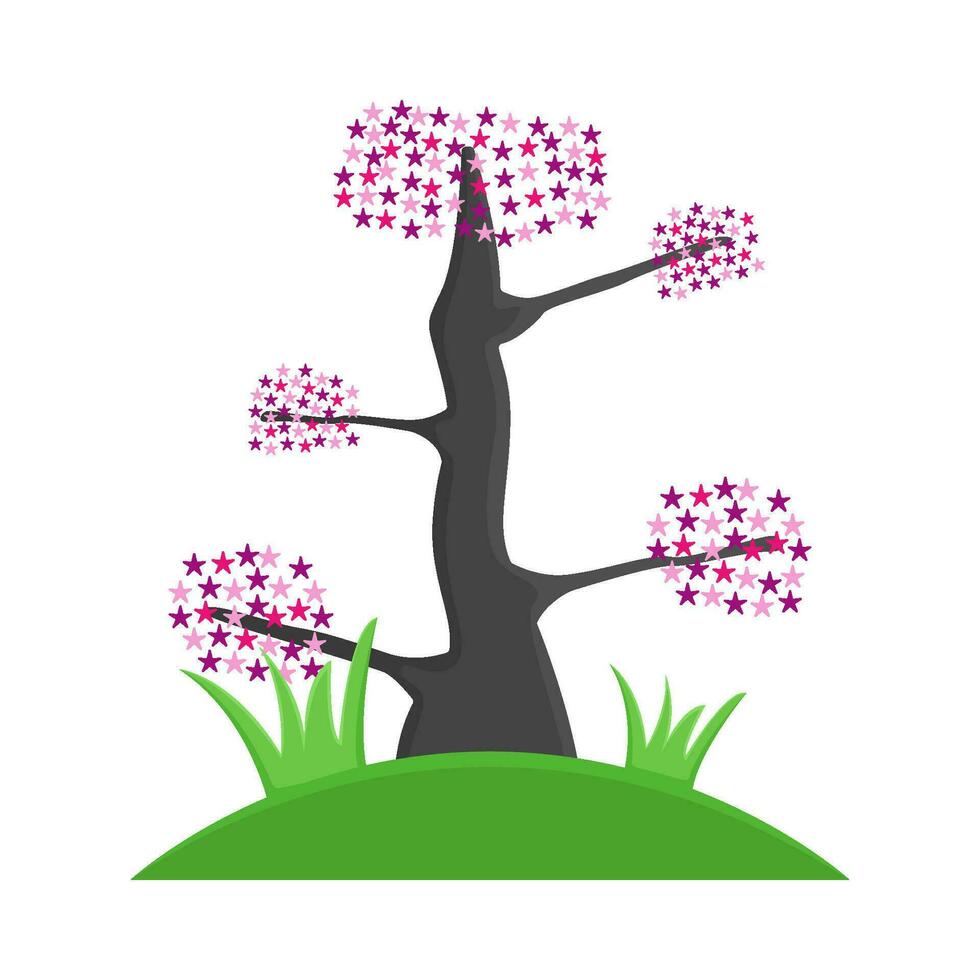 bonsai sakura blomma i trädgård illustration vektor