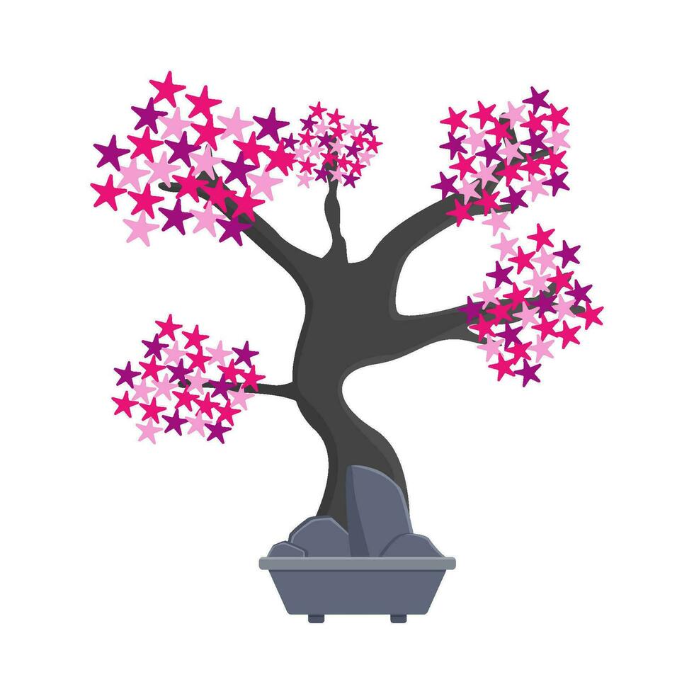 Bonsai Sakura Blume im Topf Illustration vektor