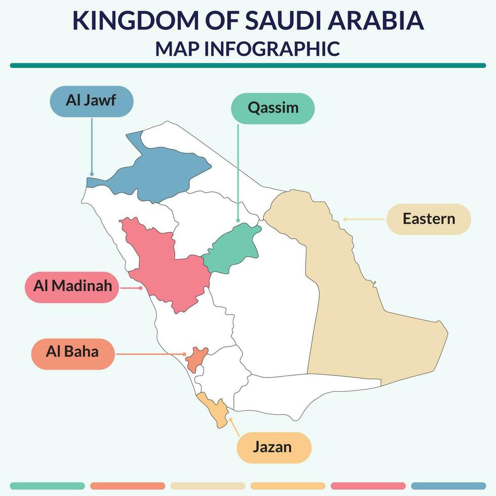 Infografik von Saudi Arabien Karte. Infografik Karte vektor