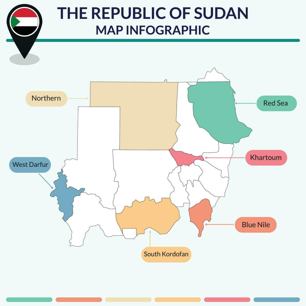 Infografik von Sudan Karte. Infografik Karte vektor