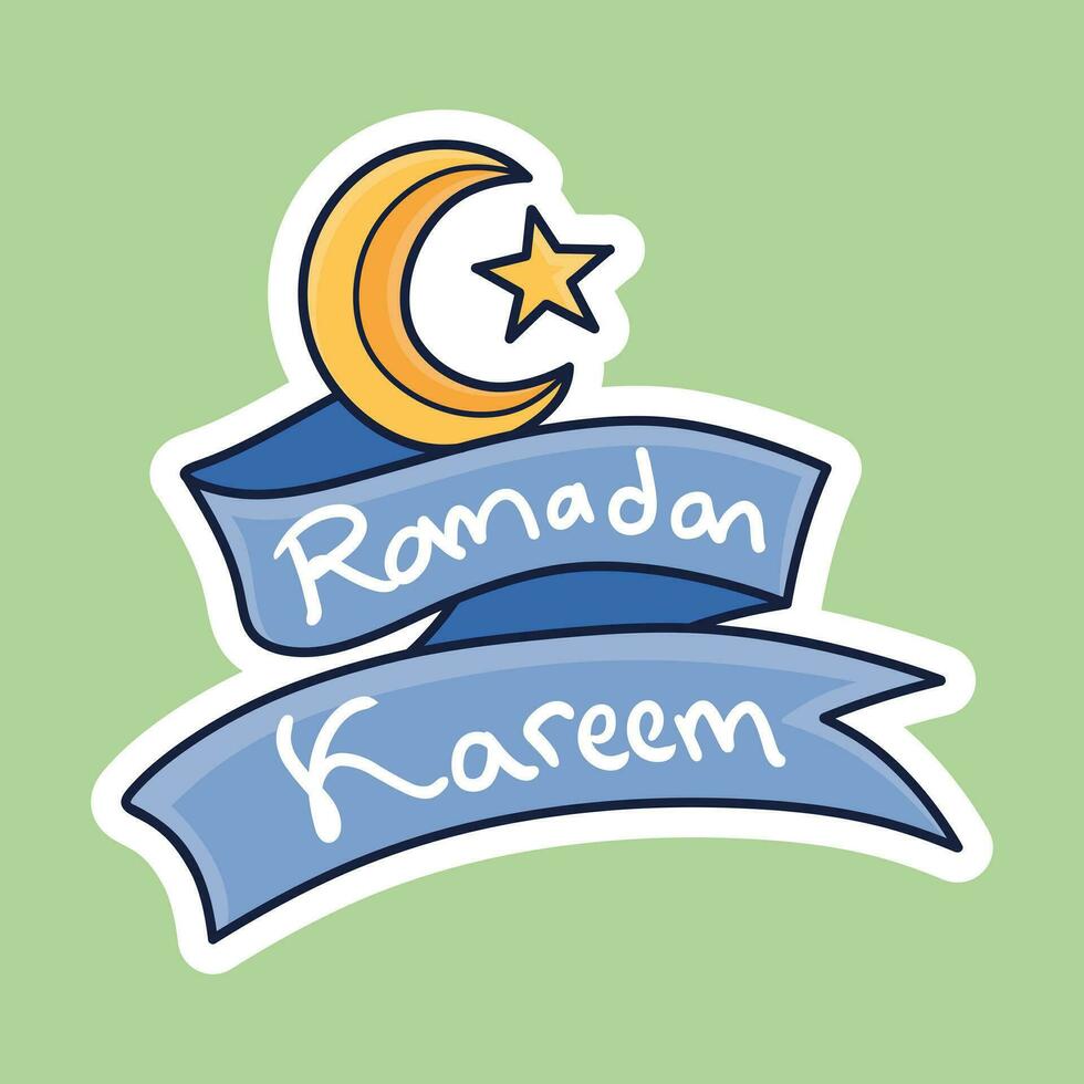 kostenlos Vektor, Illustration von Ramadan Thema Aufkleber, eid Band vektor