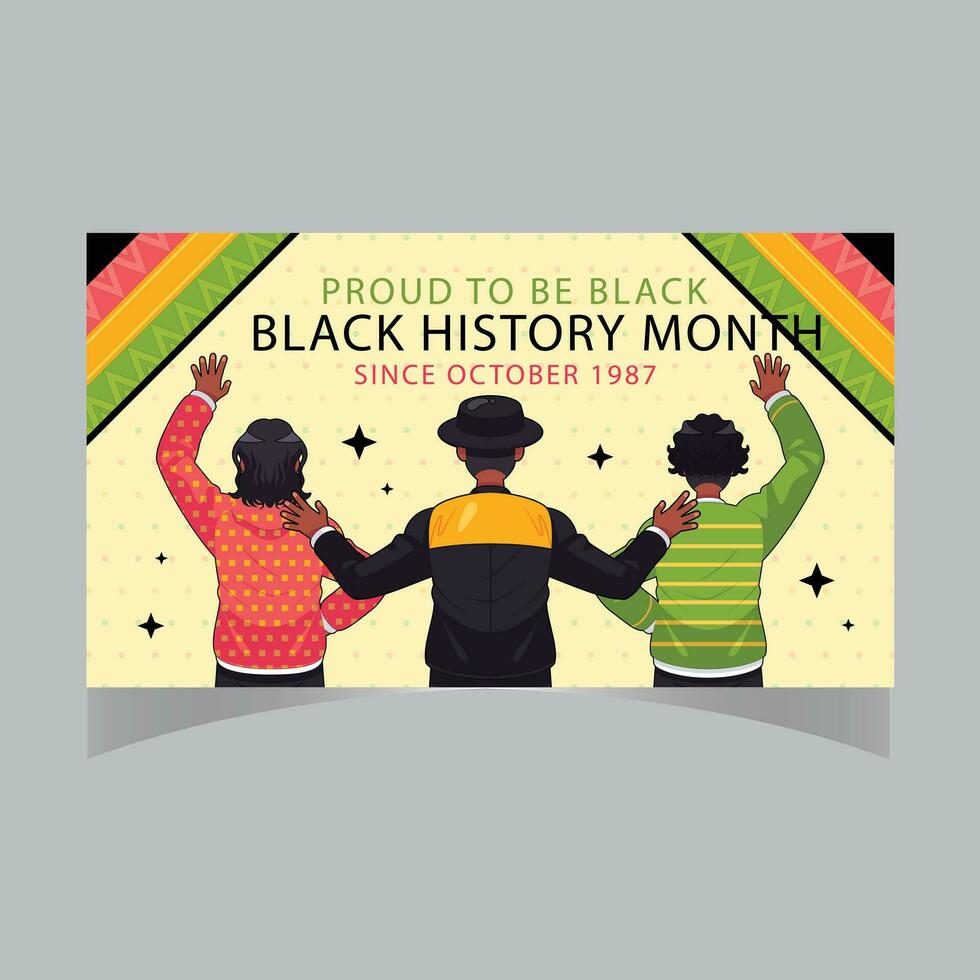 schwarz Geschichte Monat Banner Hintergrund vektor