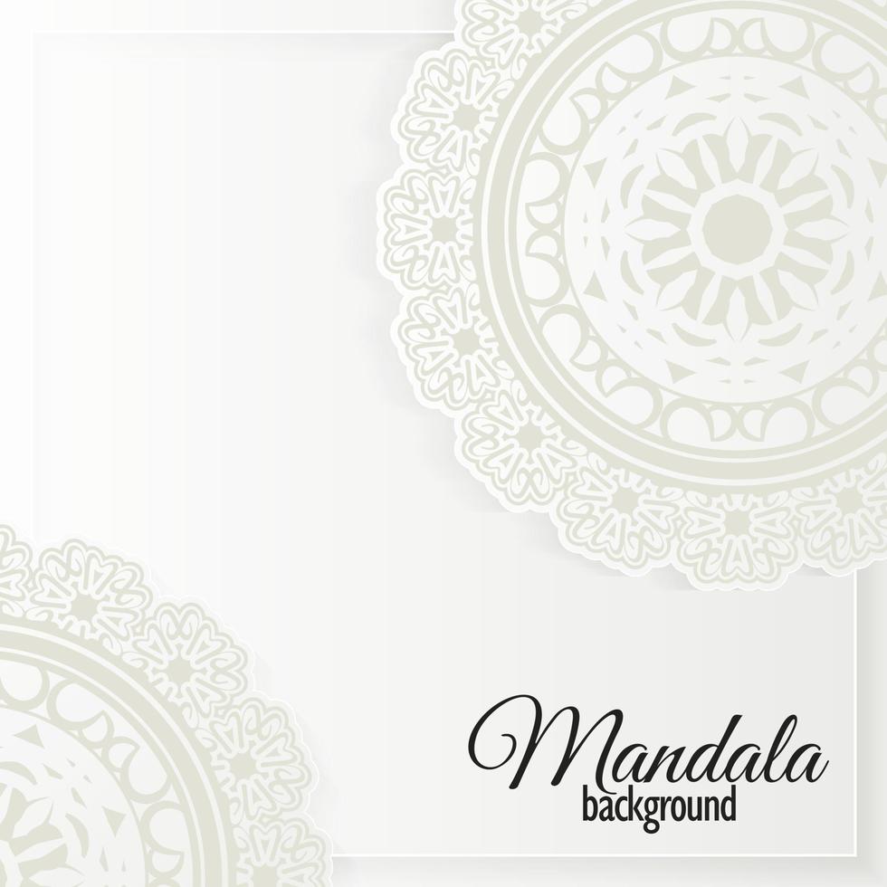 weißes Mandala Hintergrundkonzept vektor