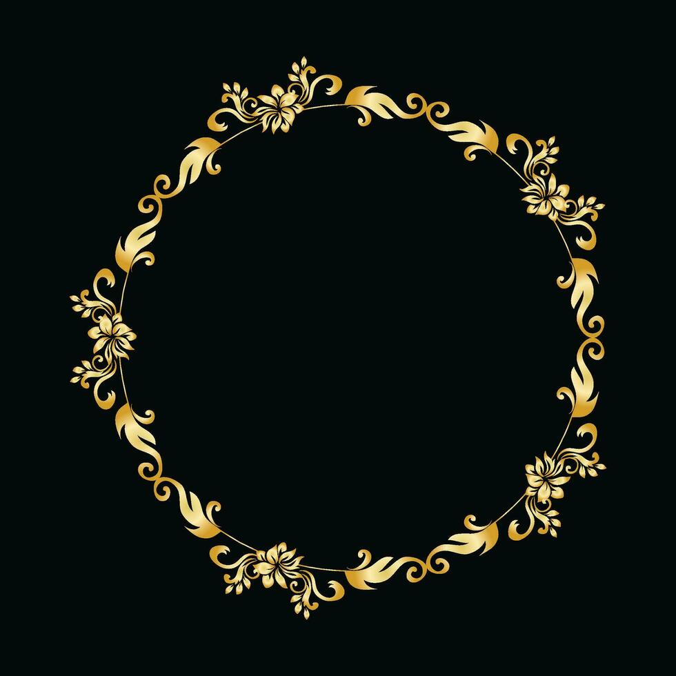 Vektor Blumen- Hintergrund mit golden Rahmen