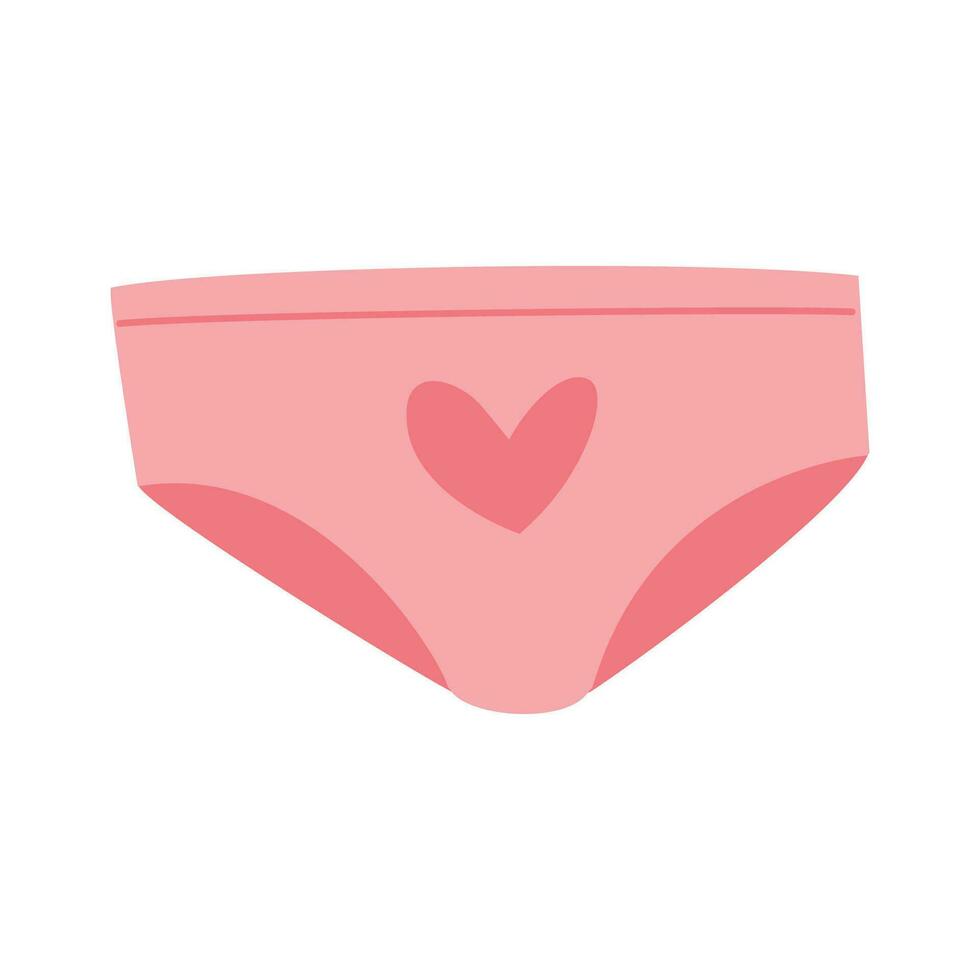 Frauen Höschen mit süß Herz. Unterwäsche Bikini. Unterwäsche. Vektor Illustration