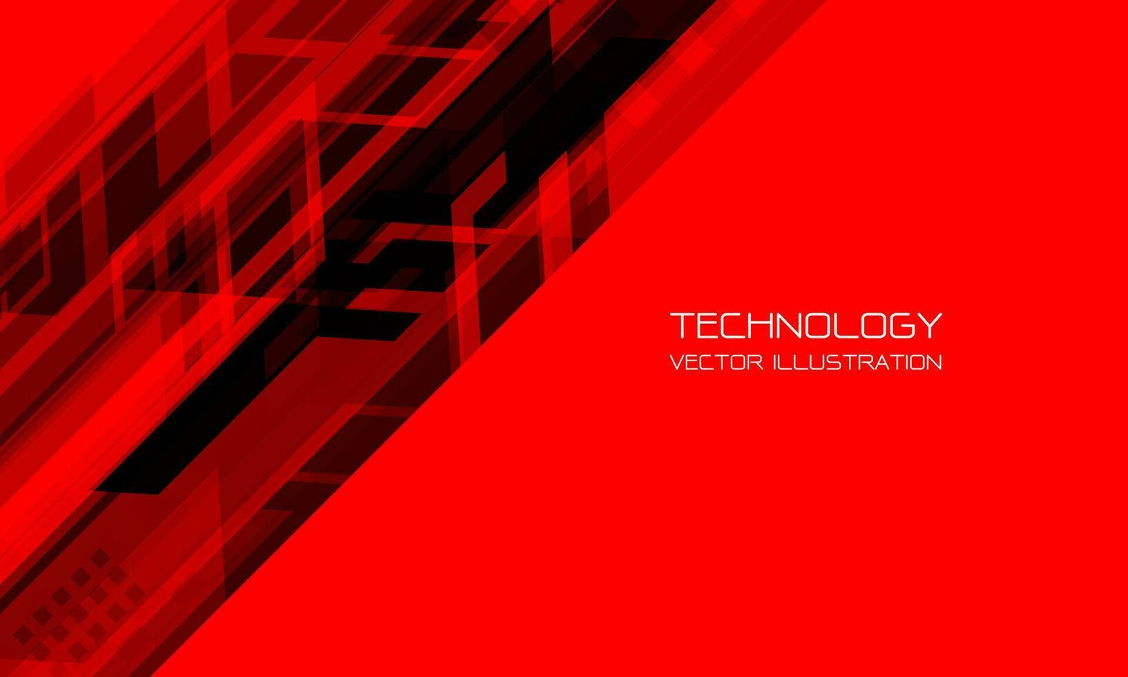 abstrakt svart geometrisk dynamisk hastighet teknologi trogen design på röd bakgrund vektor