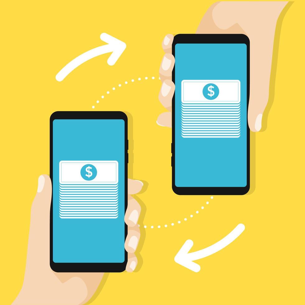 Smartphone mit Verarbeitung von mobilen Zahlungen von Kreditkarte auf dem Bildschirm. Onlinebanking. vektor