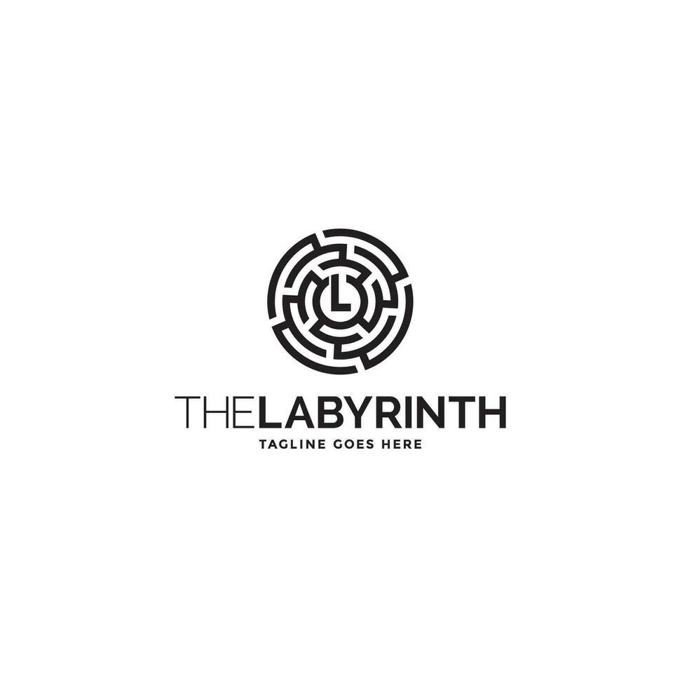 Labyrinth Logo oder Symbol Design vektor