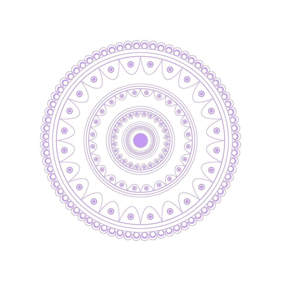 en enkel mandala, lila cirkulär design med en vit bakgrund vektor