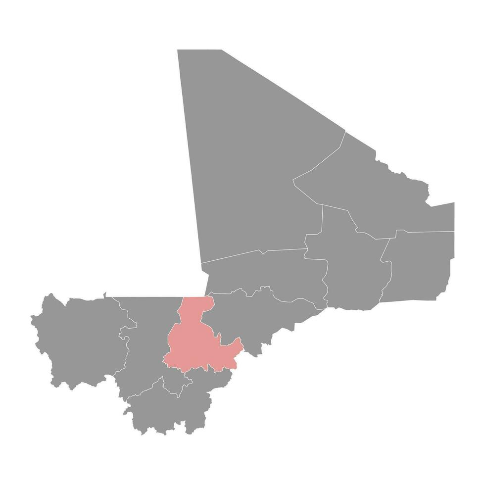 segou Region Karte, administrative Aufteilung von Mali. Vektor Illustration.