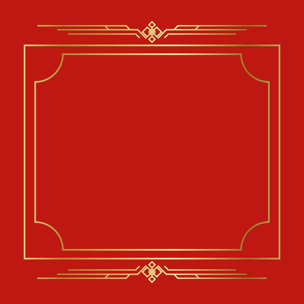 golden gerahmt Linien zum Karten auf ein elegant rot Hintergrund. dekoriert im China vektor
