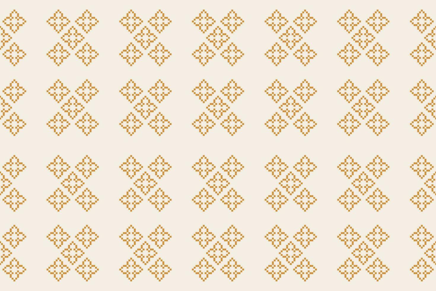 etnisk geometrisk tyg mönster korsa stitch.ikat broderi etnisk orientalisk pixel mönster brun grädde bakgrund. abstrakt, vektor, illustration. textur, kläder, ram, motiv, siden tapet. vektor