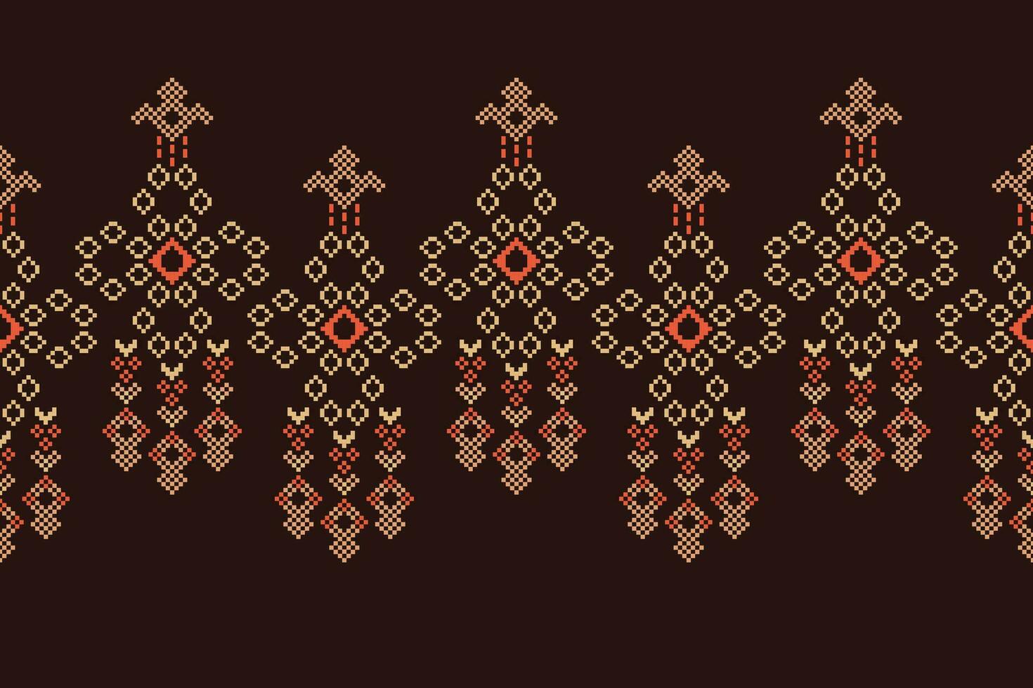 ethnisch geometrisch Stoff Muster Kreuz Stich.ikat Stickerei ethnisch orientalisch Pixel Muster Marine Blau Hintergrund. abstrakt, vektor, illustration. Textur, Kleidung, Schal, Dekoration, Motive, Seide Hintergrund. vektor