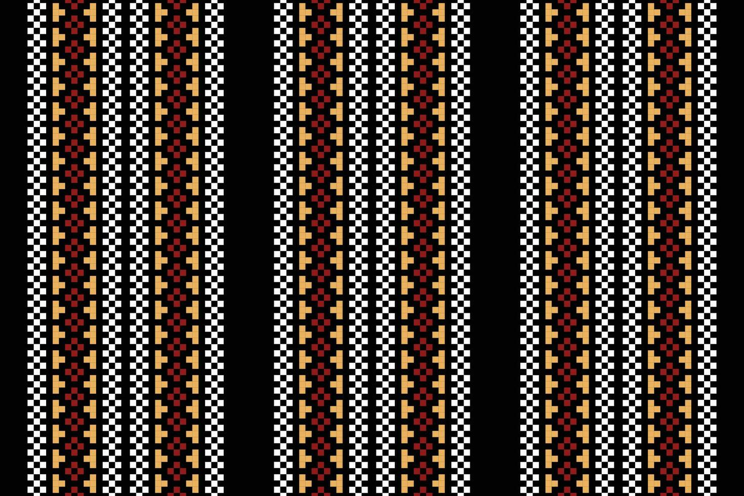 etnisk geometrisk tyg mönster korsa stitch.ikat broderi etnisk orientalisk pixel mönster svart bakgrund. abstrakt, vektor, illustration. textur, kläder, ram, dekoration, motiv, siden tapet. vektor