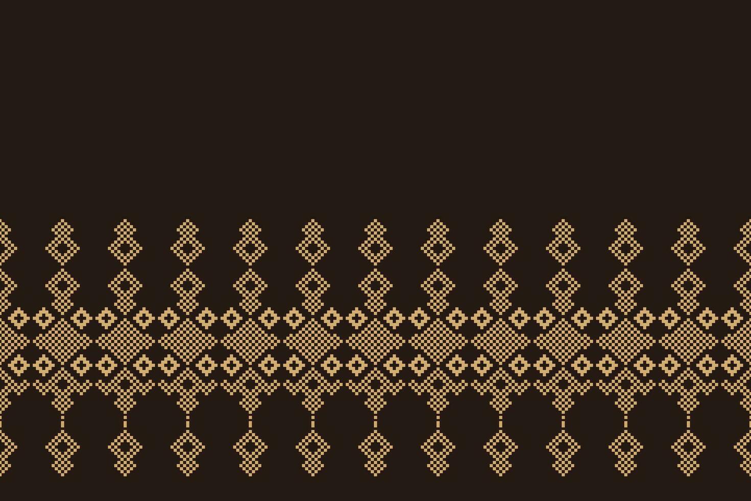 ethnisch geometrisch Stoff Muster Kreuz Stich.ikat Stickerei ethnisch orientalisch Pixel Muster braun Hintergrund. abstrakt, vektor, illustration. Textur, Kleidung, Schal, Dekoration, Motive, Seide Hintergrund. vektor