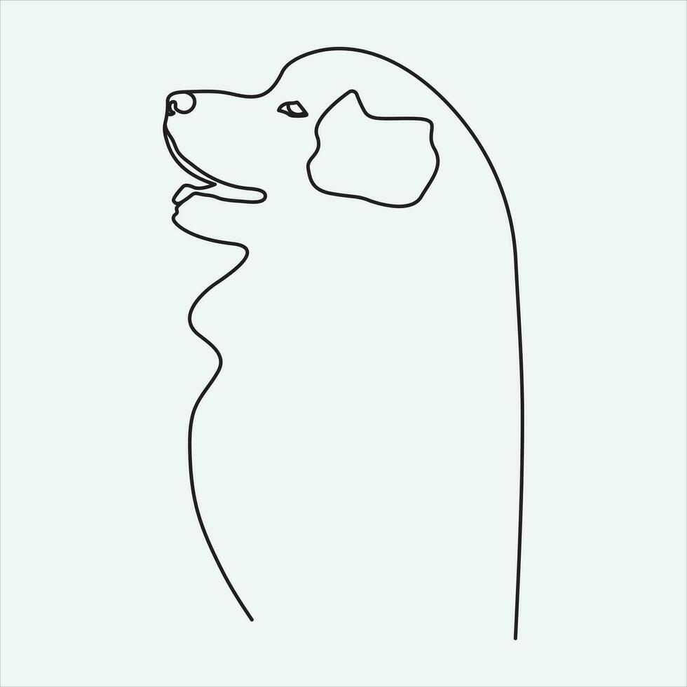 einer Linie Hand gezeichnet Hund Gliederung Vektor Illustration