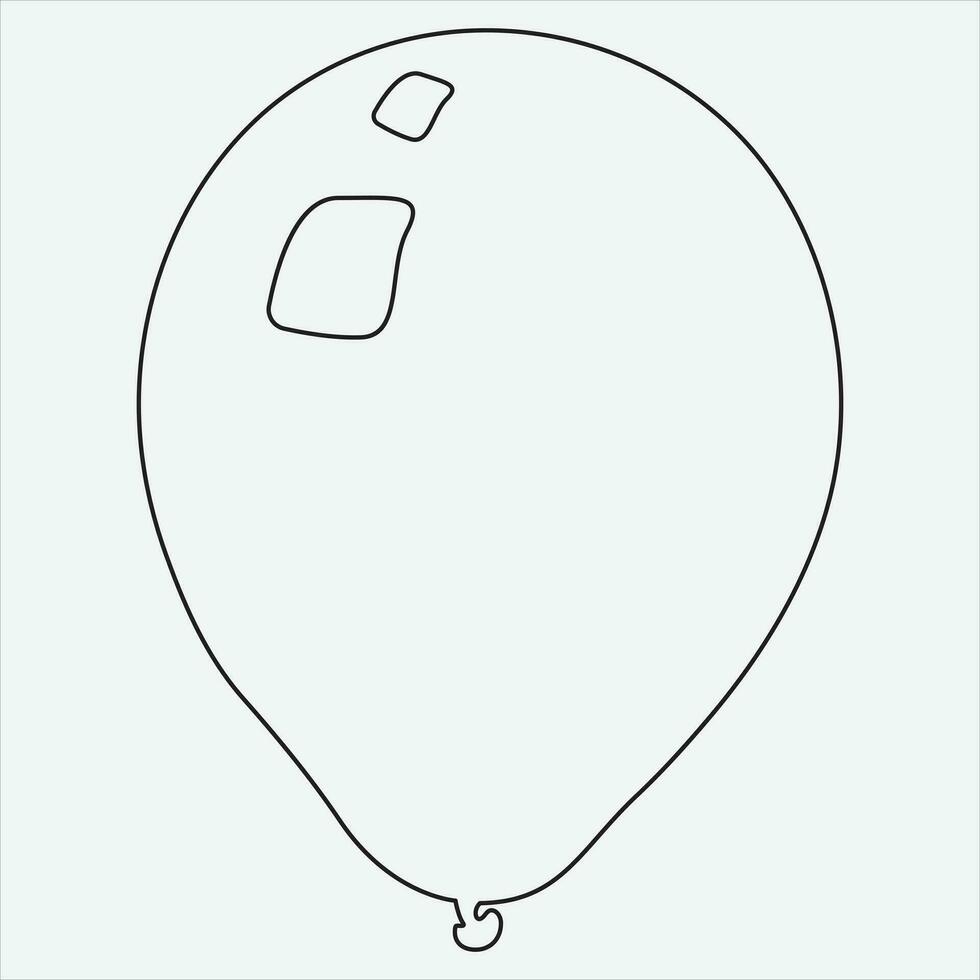 einer Linie Hand gezeichnet Ballon Gliederung Vektor Illustration